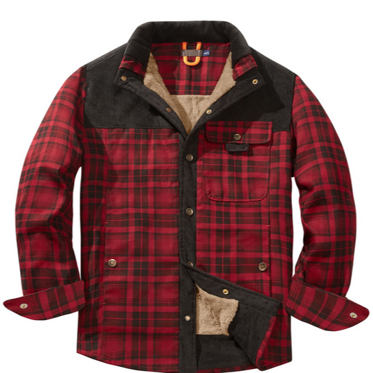 Men's - Lumberjack Jacket - Durable Cotton Blend - Stylish Outdoor Wear