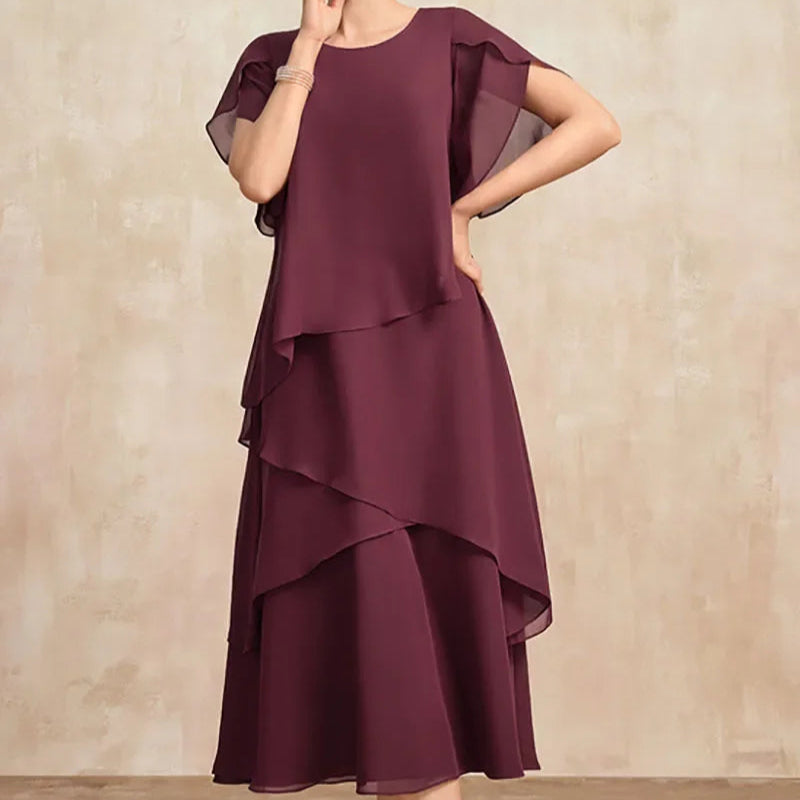 Women's – Chiffon Dress – A-Line, Elegant Fit