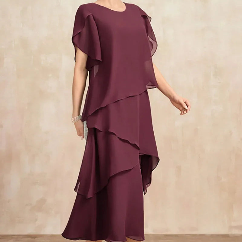 Women's – Chiffon Dress – A-Line, Elegant Fit