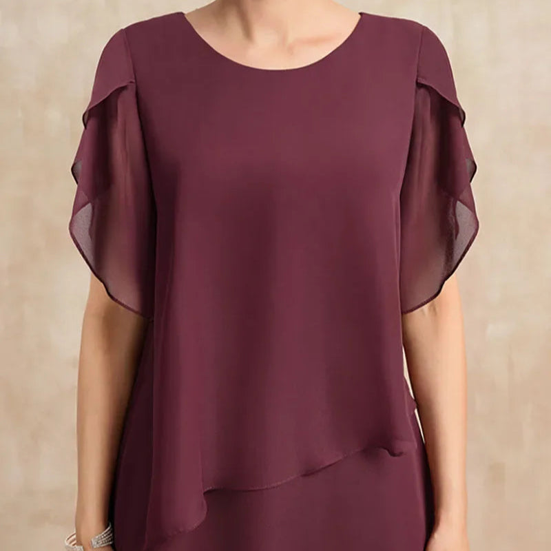 Women's – Chiffon Dress – A-Line, Elegant Fit