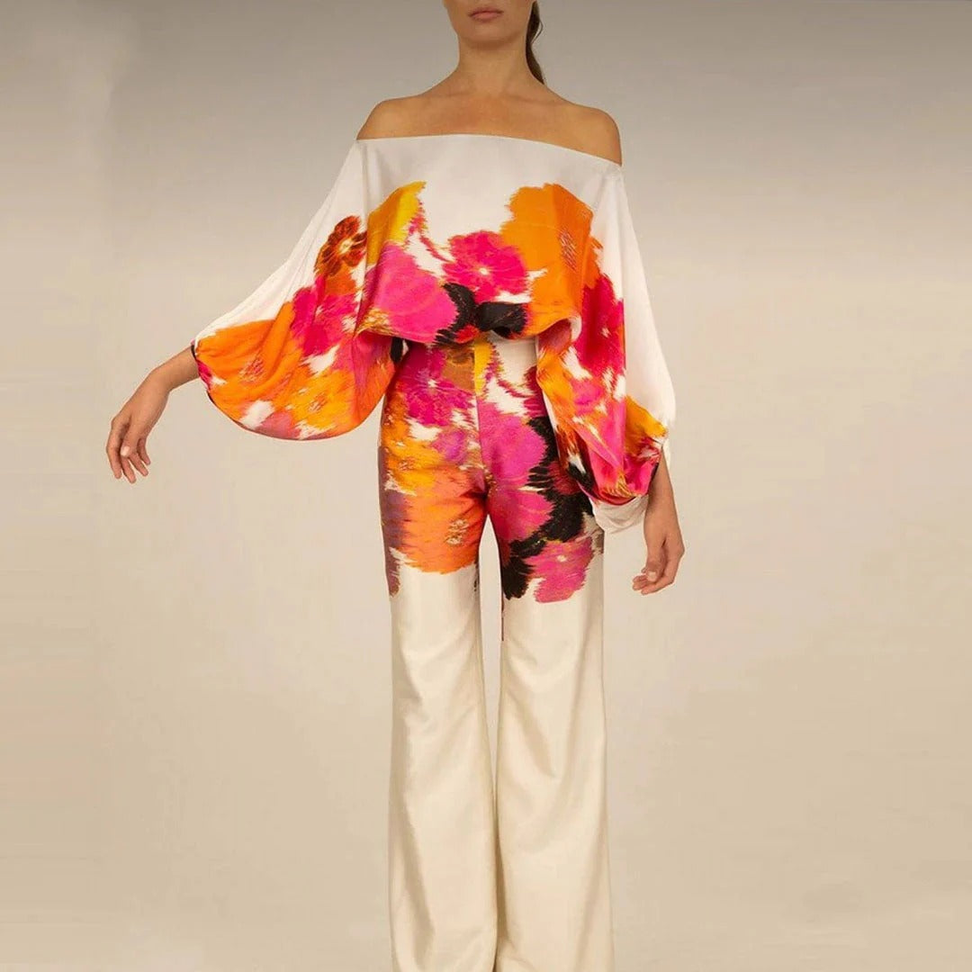 Women's - Vintage Off-Shoulder Two-Piece Set