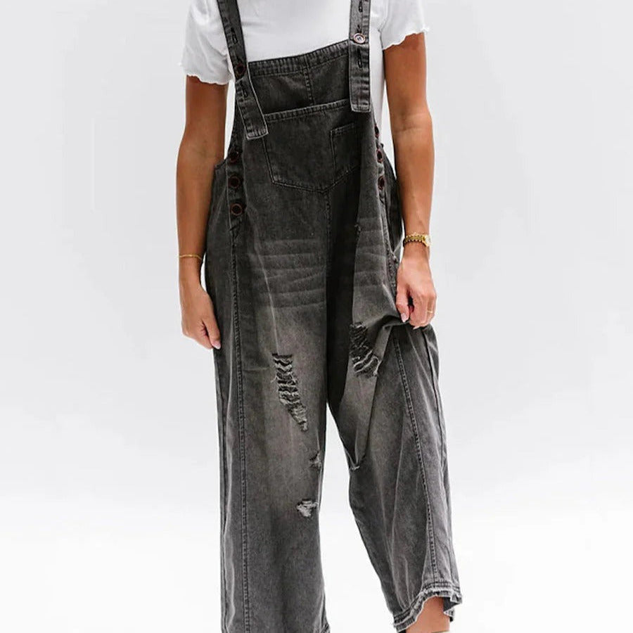 Women's - Stylish Denim Overalls - Trendy & Comfortable