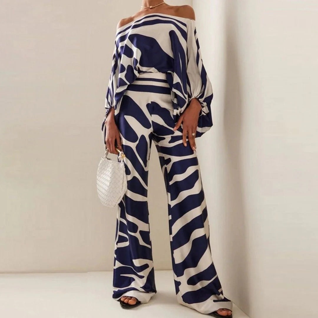 Women's - Vintage Off-Shoulder Two-Piece Set