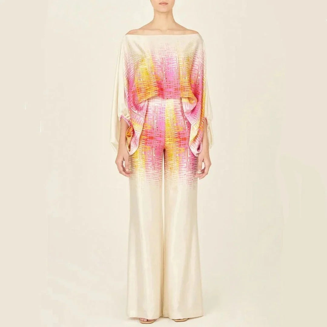 Women's - Vintage Off-Shoulder Two-Piece Set