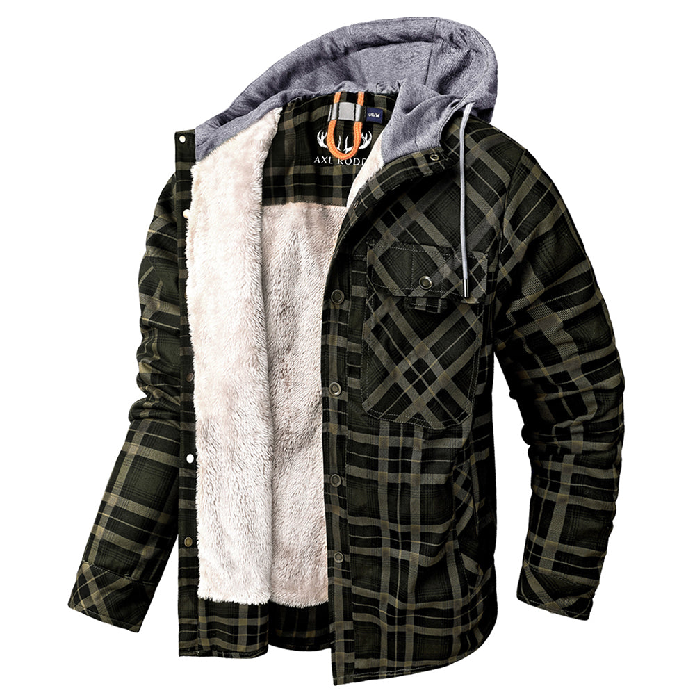 Men's - Lumberjack Hoodie - Cosy Flannel Material - Stylish Casual Wear