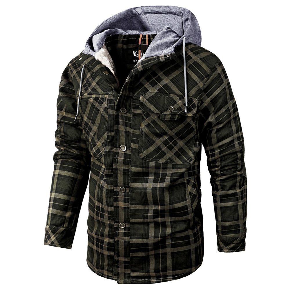 Men's - Lumberjack Hoodie - Cosy Flannel Material - Stylish Casual Wear