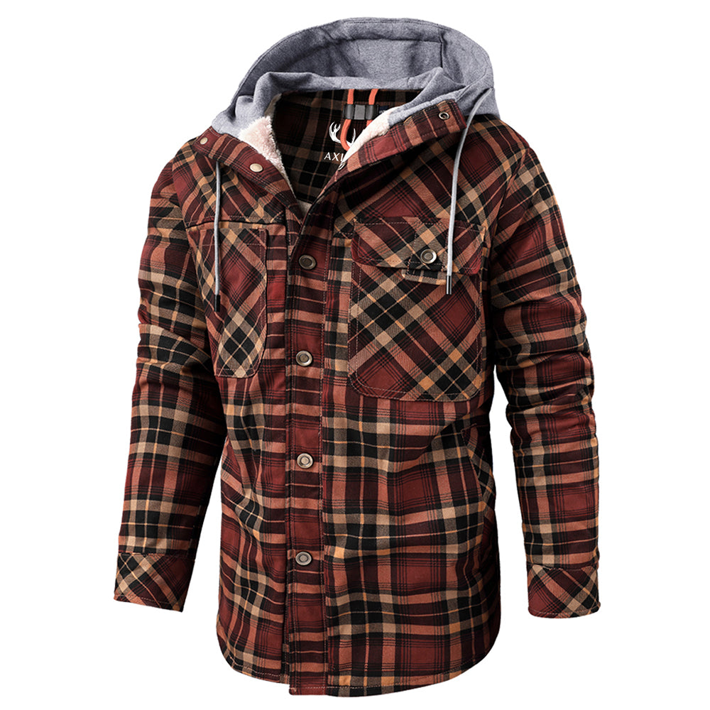 Men's - Lumberjack Hoodie - Cosy Flannel Material - Stylish Casual Wear