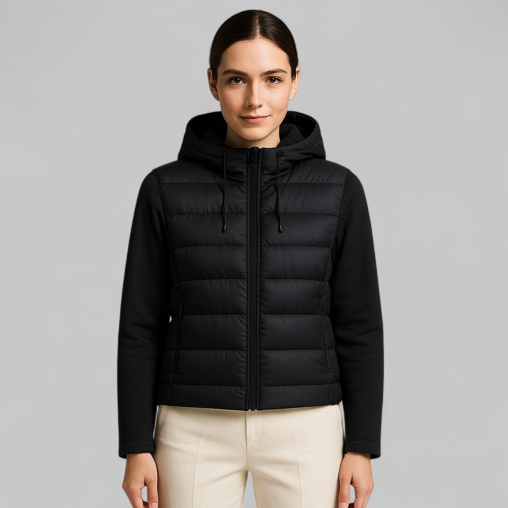 Women's - Hooded Padded Wind Jacket - Stylish & Warm Outerwear