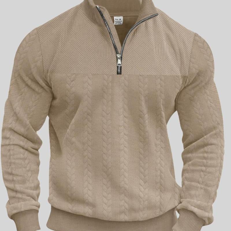 Men's - Half Zip Pullover - Soft Fabric, Stylish Design - Casual Comfort