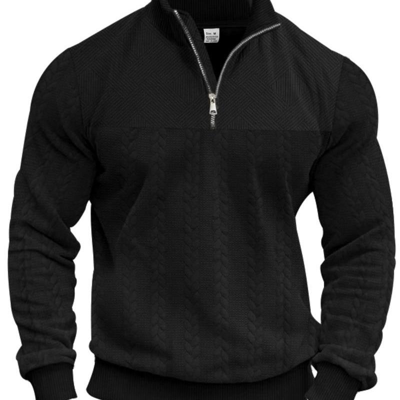 Men's - Half Zip Pullover - Soft Fabric, Stylish Design - Casual Comfort
