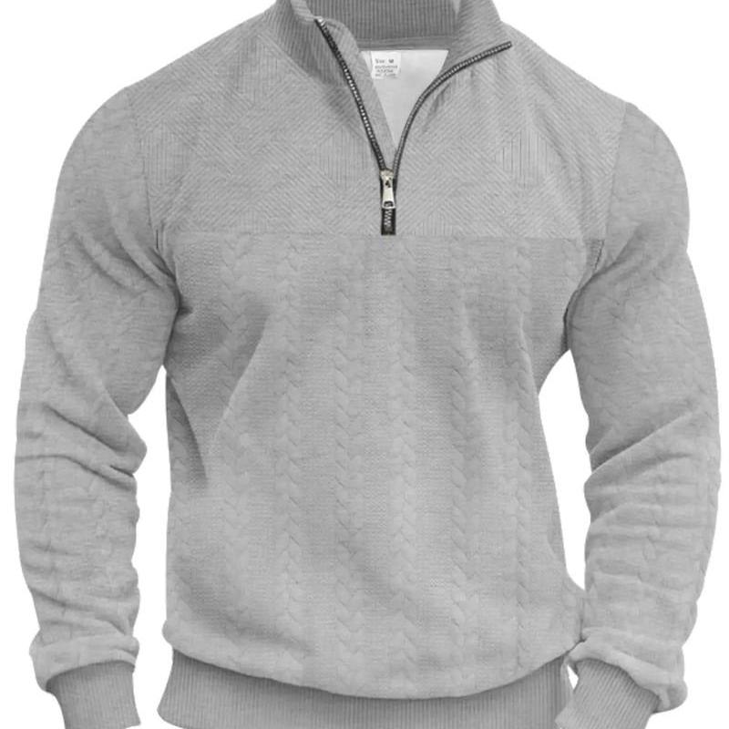 Men's - Half Zip Pullover - Soft Fabric, Stylish Design - Casual Comfort