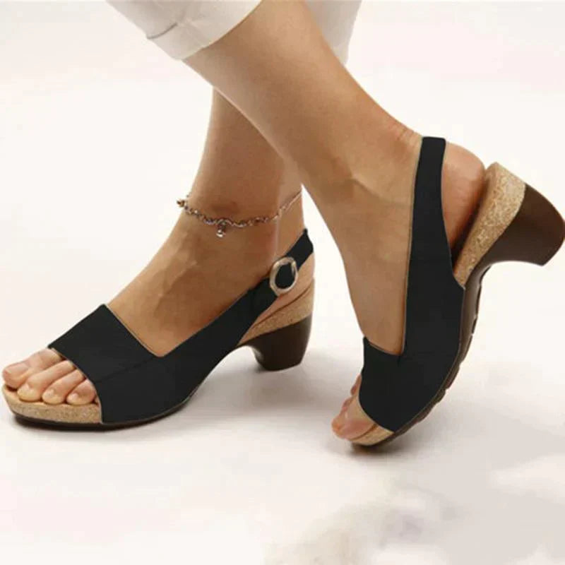 Women's - Elegant Comfort Slingback Sandals - Stylish & Versatile Footwear for Everyday Wear - Perfect for Summer Outings