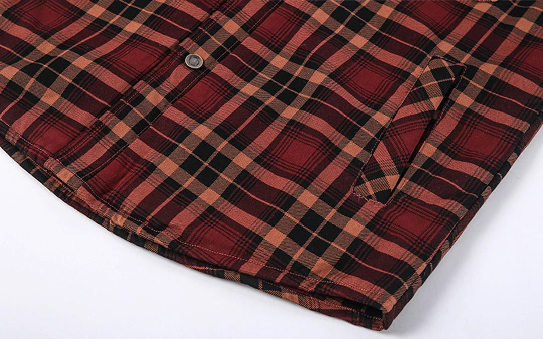 Men's - Lumberjack Hoodie - Cosy Flannel Material - Stylish Casual Wear