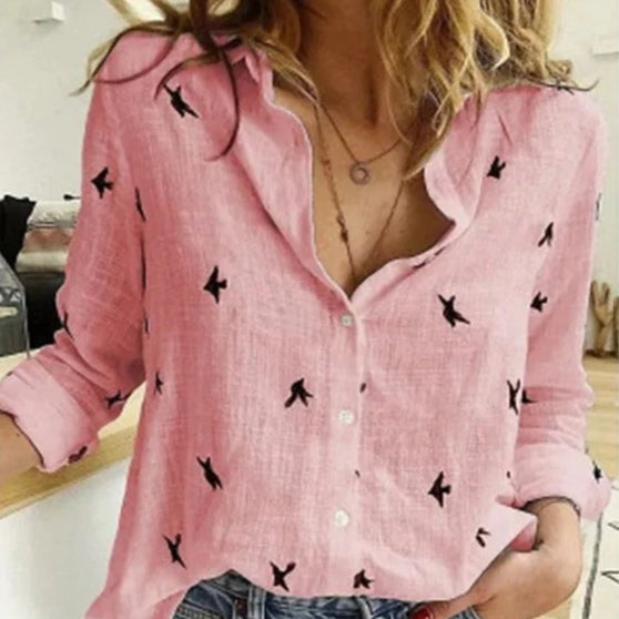 Women's - Stylish Cotton Blouse - Breathable and Lightweight - Perfect for Any Occasion
