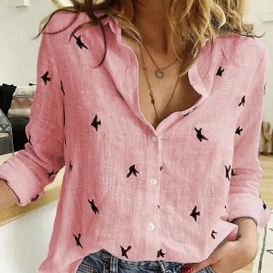 Women's - Stylish Cotton Blouse - Breathable and Lightweight - Perfect for Any Occasion