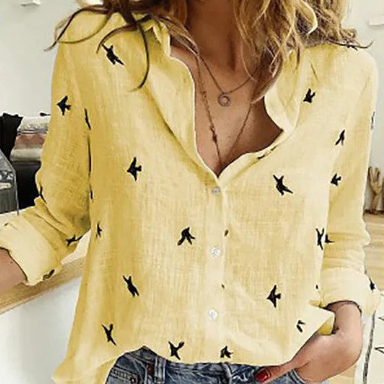 Women's - Stylish Cotton Blouse - Breathable and Lightweight - Perfect for Any Occasion