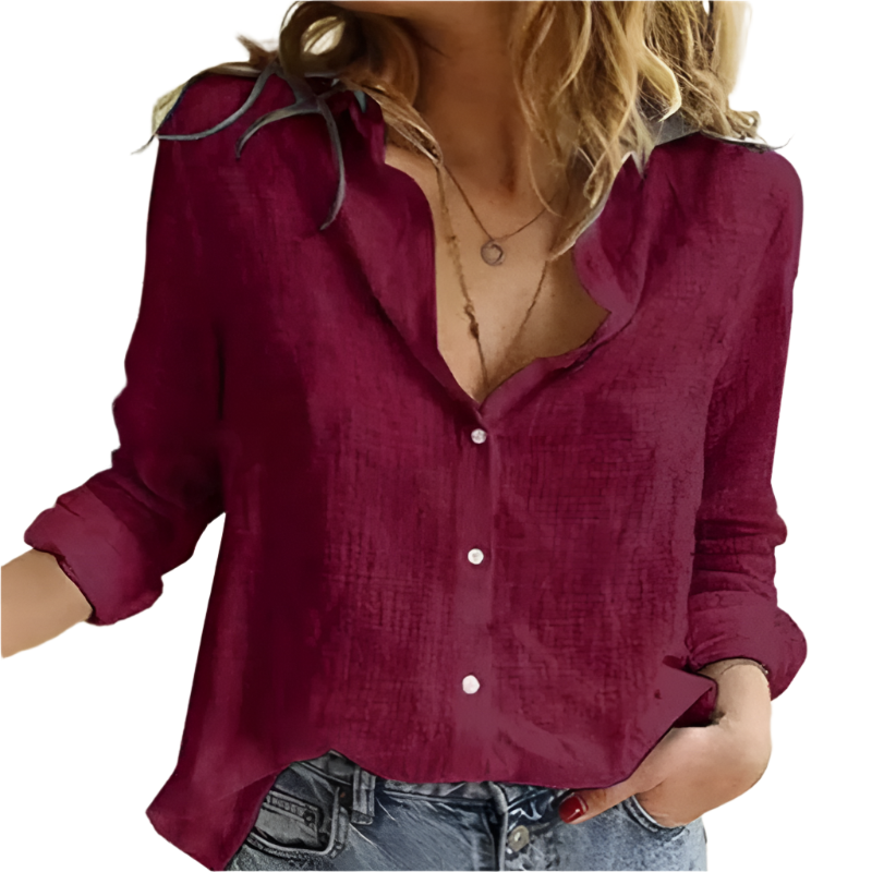 Women's - Stylish Cotton Blouse - Breathable and Lightweight - Perfect for Any Occasion