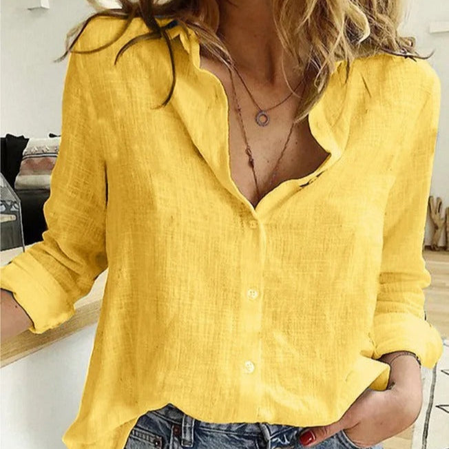 Women's - Stylish Cotton Blouse - Breathable and Lightweight - Perfect for Any Occasion