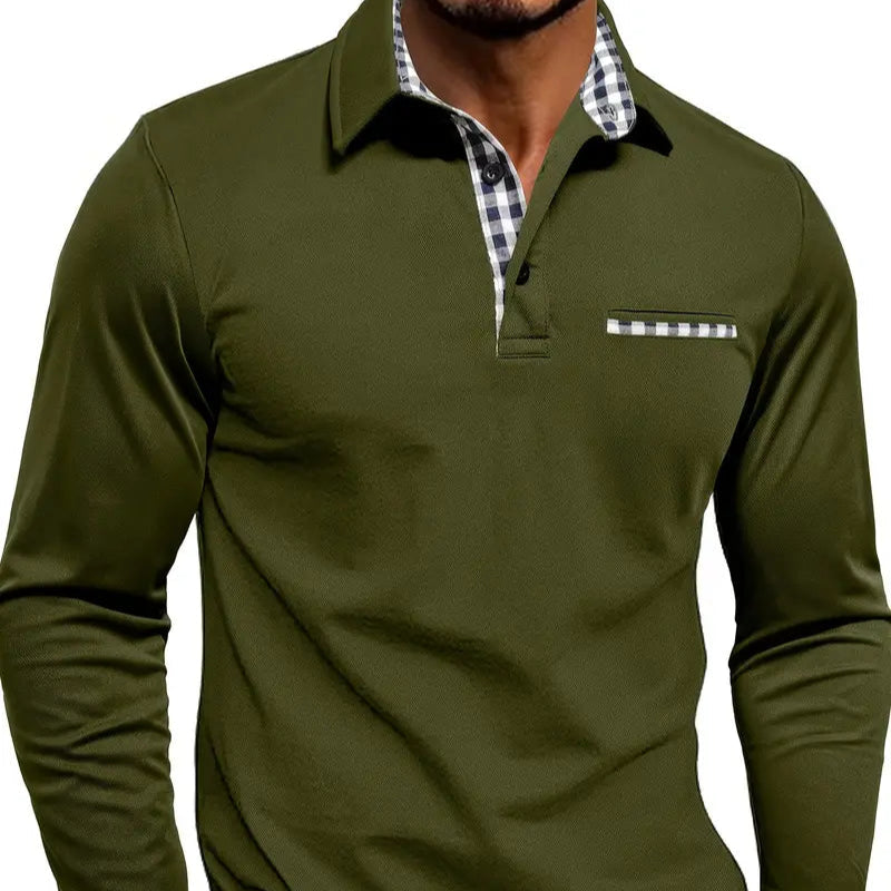 Men's - Classic Summer Polo Shirt - Long Sleeve - Comfortable and Stylish