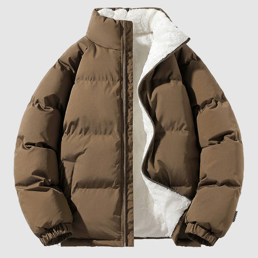 Men's - Thick Puffer Jacket - Fleece Lined Warmth - Perfect for Cold Weather