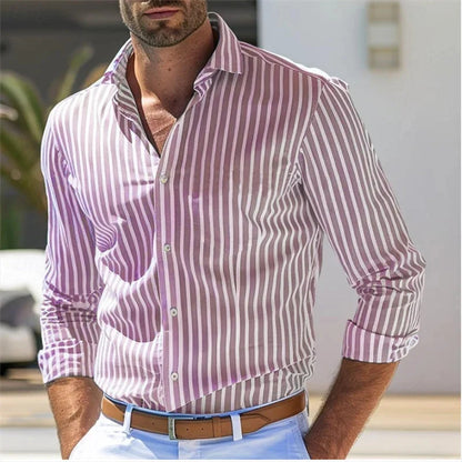 Men's - Button-Up Shirt – Classic Design, Long Sleeve – Smart Casual Wear