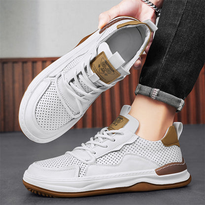 Men's – Leather Sneakers – Genuine Leather, Stylish Design – Casual Footwear