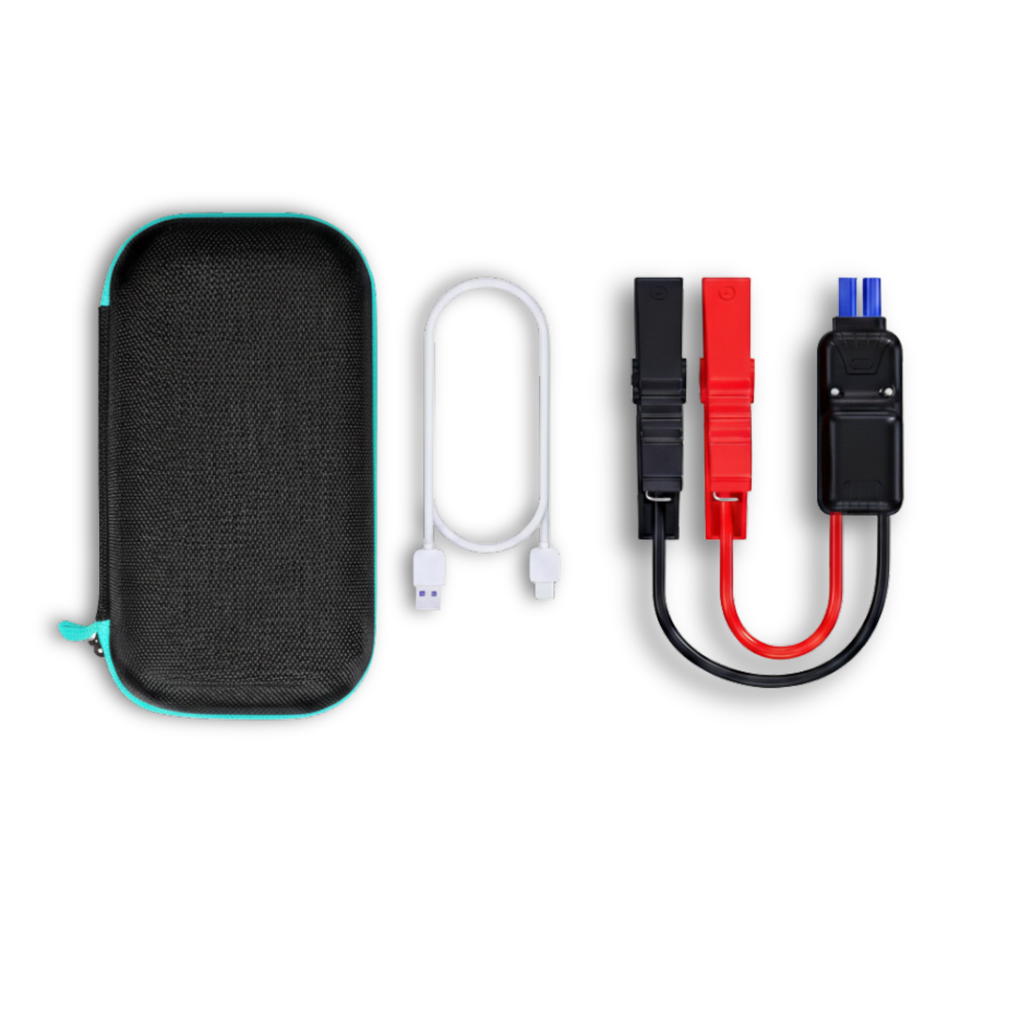 12V Car Jump Starter with Smart Clamps, Dual USB-A Ports