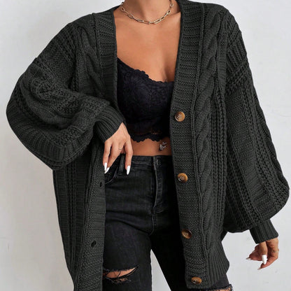 Women's - Cable Knit Cardigan - Cosy Knitwear