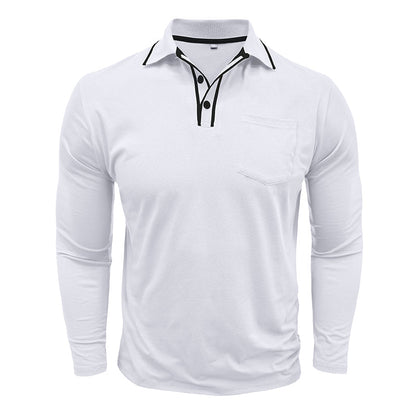Men - Shirt - Polo Collar - Long Sleeve Fit