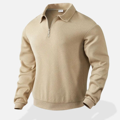 Men's - Half-Zipper Sweater - Soft Knit Material - Stylish Casual Wear