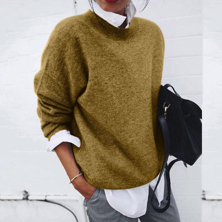 Women's - Knitted Jumper - Round Neck Long Sleeve