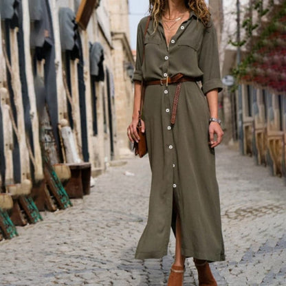 Women's - Stylish Elegant Dress - Belt Detail