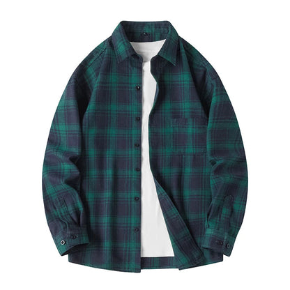 Men's - Plaid Flannel Shirt - Soft Cotton - Stylish Casual Wear