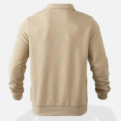 Men's - Half-Zipper Sweater - Soft Knit Material - Stylish Casual Wear
