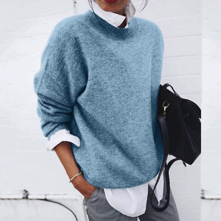 Women's - Knitted Jumper - Round Neck Long Sleeve