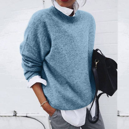 Women's - Knitted Jumper - Round Neck Long Sleeve