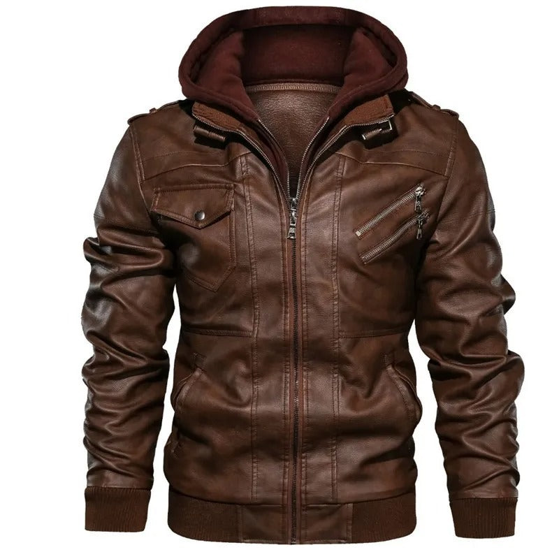 Men's - Bomber Jacket - Hooded Casual Style