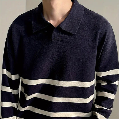 Men - Sweater - Striped Knit - Casual Fit