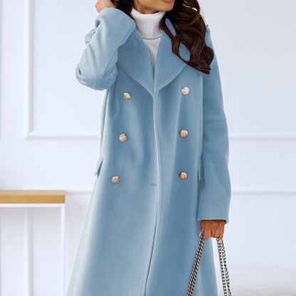 Women's - Trench Coat - Lapel Collar - Stylish Winter Outerwear