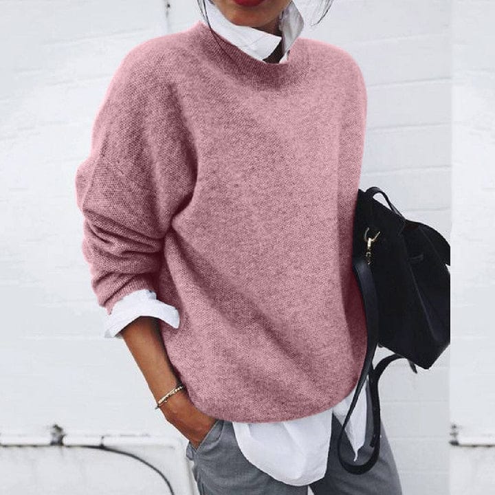 Women's - Knitted Jumper - Round Neck Long Sleeve