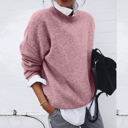 Women's - Knitted Jumper - Round Neck Long Sleeve