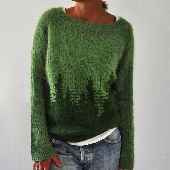 Women's - Winter Jumper - Retro Knit Long Sleeve