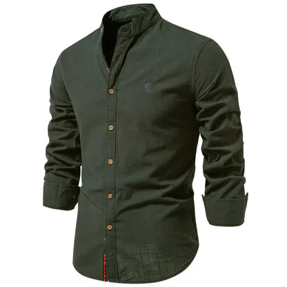 Men's - Stylish Button-Up Shirt - Comfortable Cotton Blend - Casual Wear