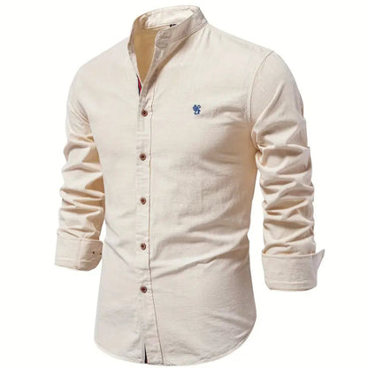 Men's - Stylish Button-Up Shirt - Comfortable Cotton Blend - Casual Wear