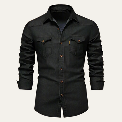 Men's - Denim Shirt - Classic Style - Durable Fabric - Casual Wardrobe Essential