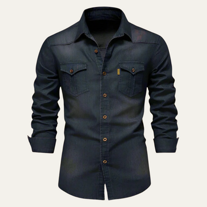 Men's - Denim Shirt - Classic Style - Durable Fabric - Casual Wardrobe Essential