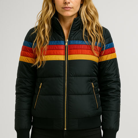 Women's - Puffer Jacket - Waterproof Hooded Colorblock
