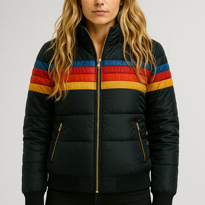 Women's - Puffer Jacket - Waterproof Hooded Colorblock