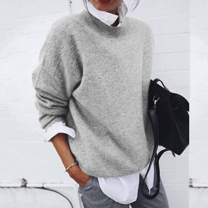 Women's - Knitted Jumper - Round Neck Long Sleeve