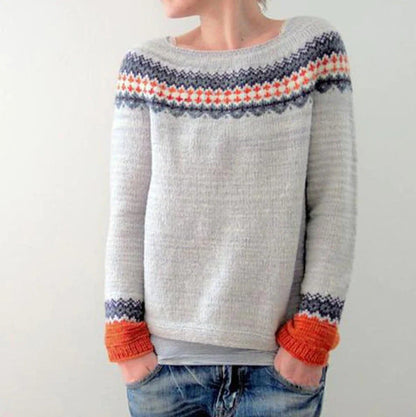 Women's - Winter Jumper - Retro Knit Long Sleeve